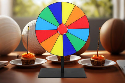 12-Slot 20cm Lucky Prize Wheel Tabletop Spin Game for Party Events and Raffles