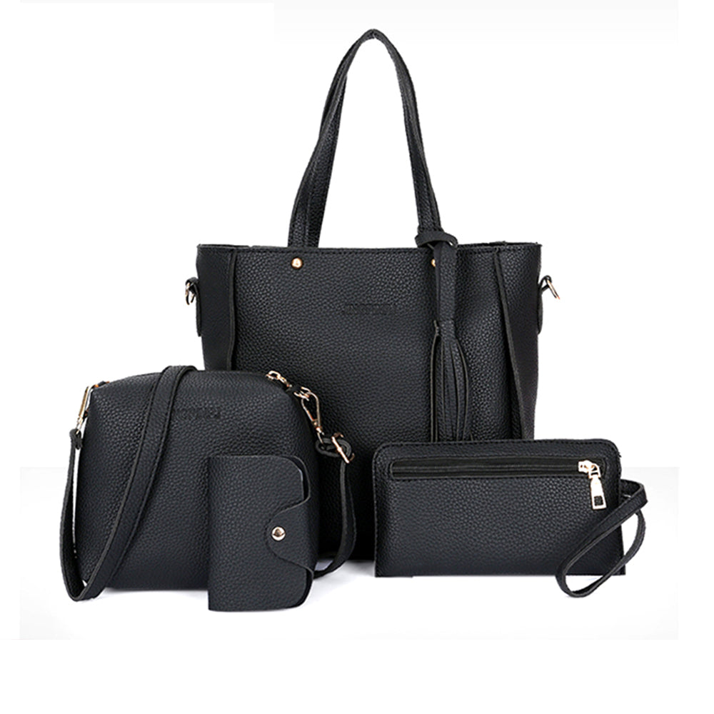 Four-Piece Women's Bag Set-Black