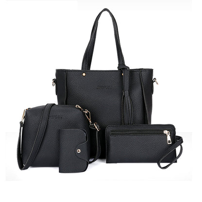 Four-Piece Women's Bag Set-Black