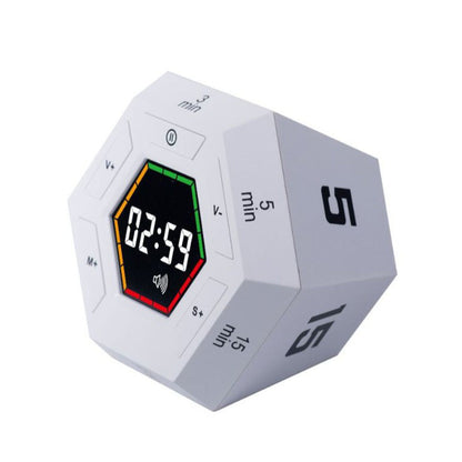 Visual Flip Timer Adjustable Sound Alert Countdown Machine for Office Study Work White