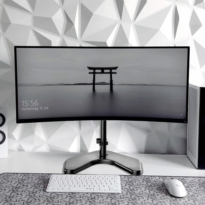 Single Monitor Stand Arm Freestanding Adjustable V-Base HD LED TV Screens-Vertical