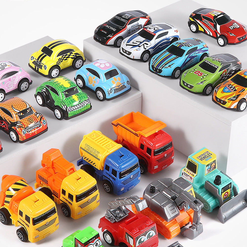 22PCS Christmas Advent Calendar Pull Back Car Toy Blind Box Set with Map
