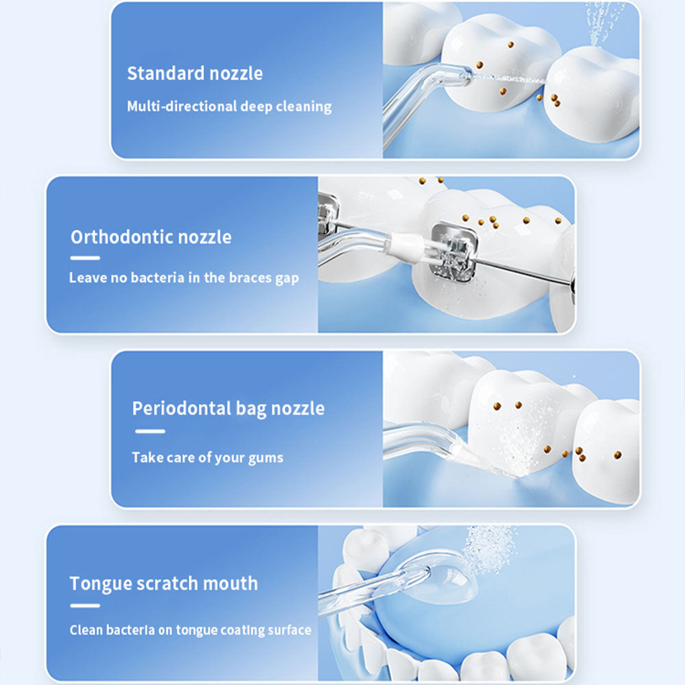 Portable Electric Water Flosser with 200ML Telescopic Tank Travel Oral Irrigator for Teeth Cleaning Orange