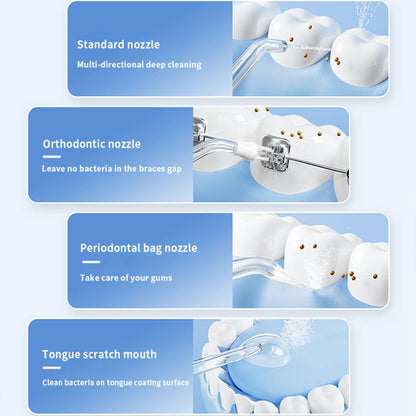 Portable Electric Water Flosser with 200ML Telescopic Tank Travel Oral Irrigator for Teeth Cleaning Orange