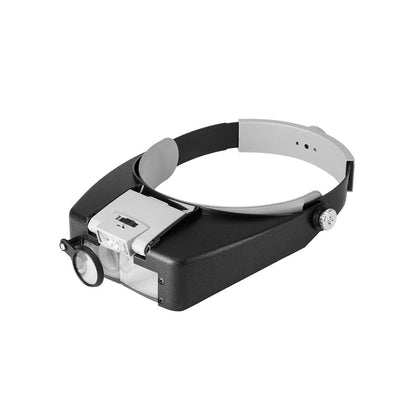Magnifying Glass Lens with LED Light Lamp Visor Head Loupe Jeweler Headworn Magnifier