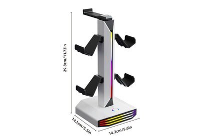 RGB Game Controller Holder Desktop Headset Stand With 9 Light Modes