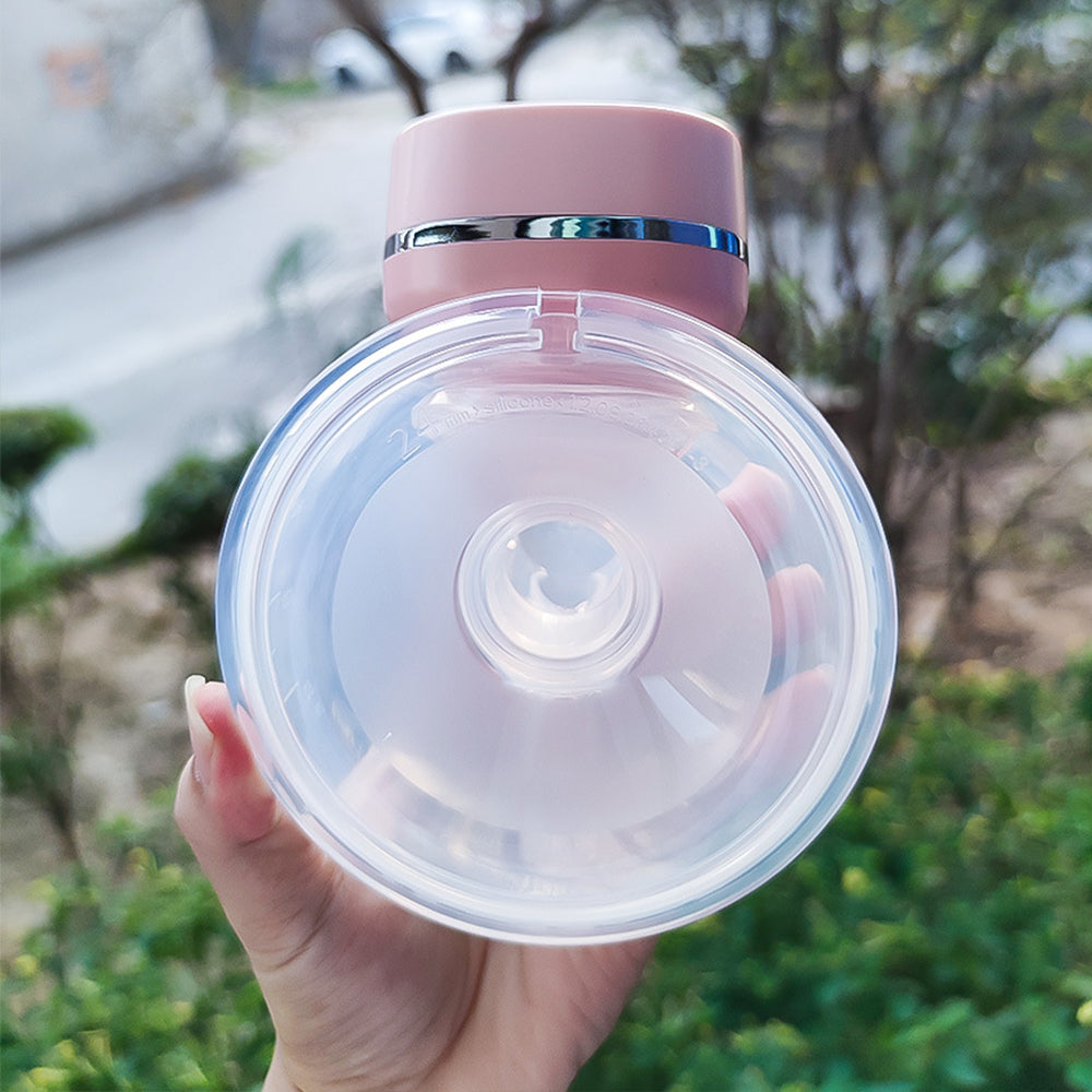 Wearable Electric Breast Pump with LCD Display and 5 Modes-Pink