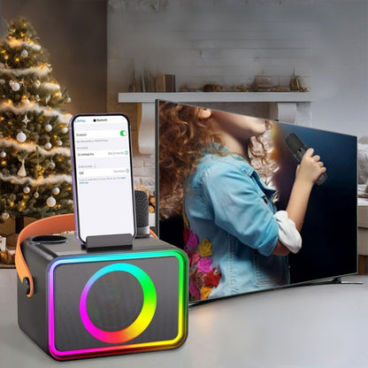 Mini Karaoke Machine Portable Bluetooth Speaker with 2 Wireless Microphone
