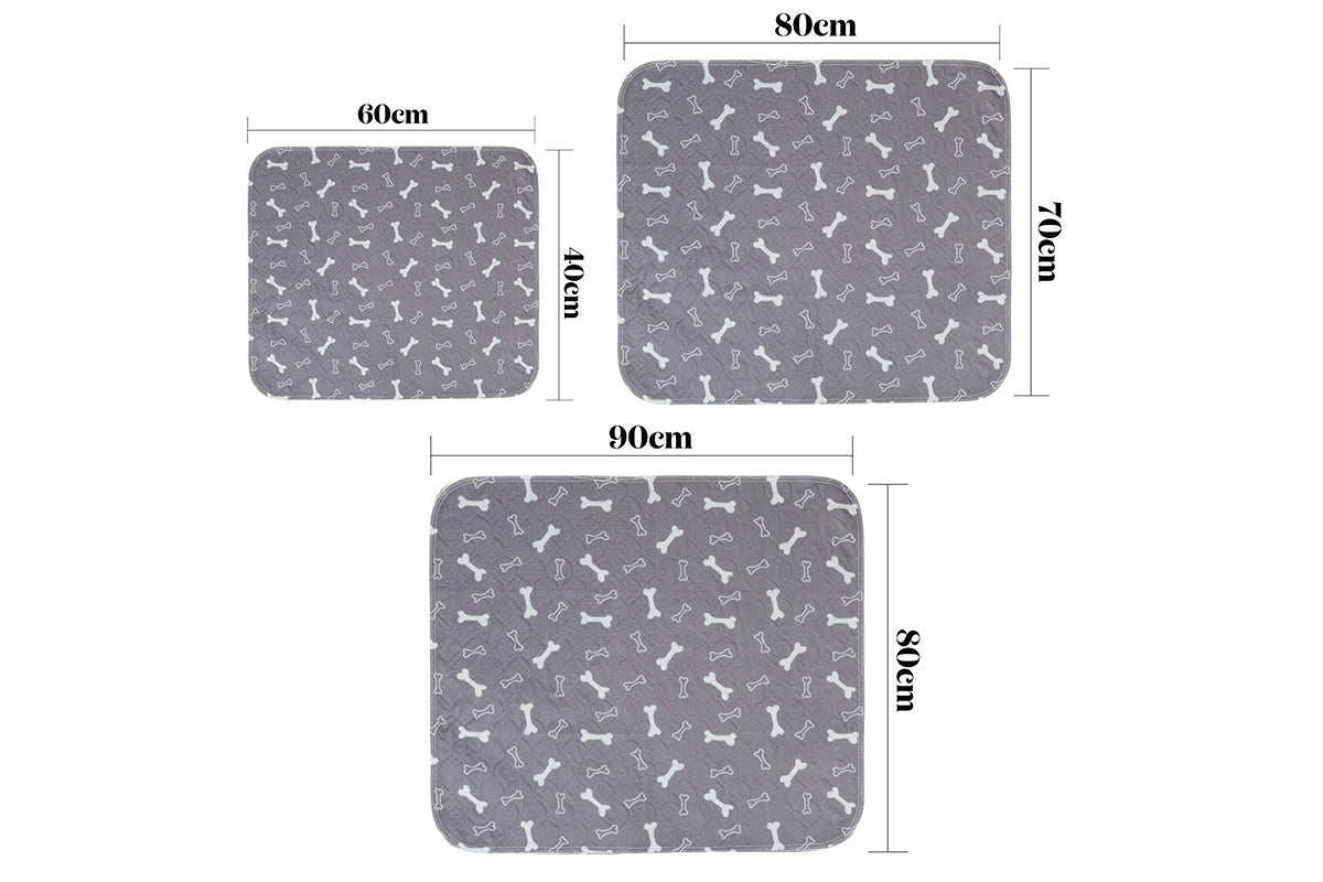 Washable Waterproof Reusable Dog Pee Pads Quick Absorbent Puppy Training Mat-Grey