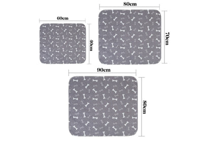 Washable Waterproof Reusable Dog Pee Pads Quick Absorbent Puppy Training Mat-Grey