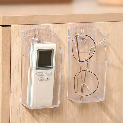 3 Pack Clear Remote Control Holder Wall Mount Organizer for TV AC Phone Glasses