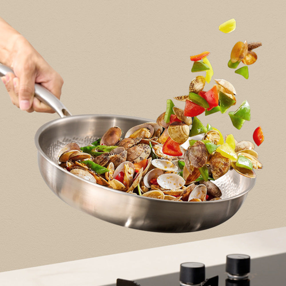 Stainless Steel Frying Pan Nonstick PFAS Free Oven for All Stoves