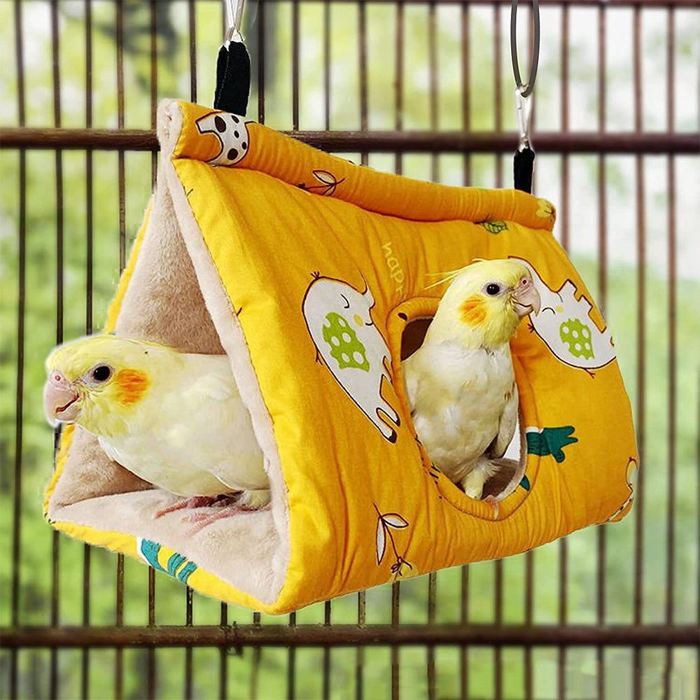 Bird Sleep Nest Cage Hut Pet Hammock Hang Cave Bed for Parrot Budgie Cockatiel