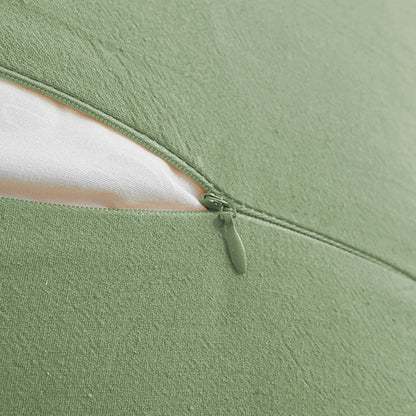 Boho Decorative Throw Pillow Cover with Tassel Trim Farmhouse Fringed Square Cushion Case for Sofa Couch Green