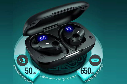 5.3 Bluetooth Headphones Wireless Earbuds 72hrs Playtime Wireless Charging Case Digital Display Sports Ear Buds