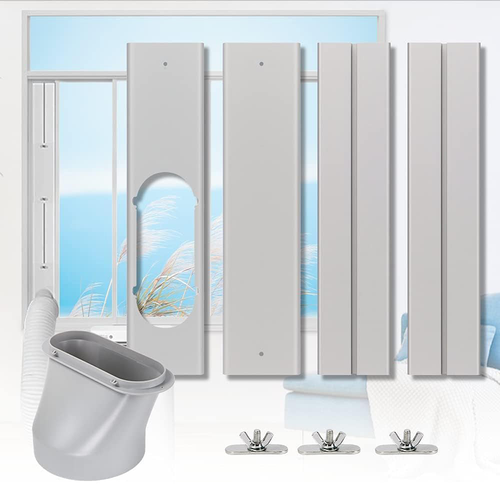 4 Piece Adjustable Portable AC Window Seal Kit with 15cm Connector