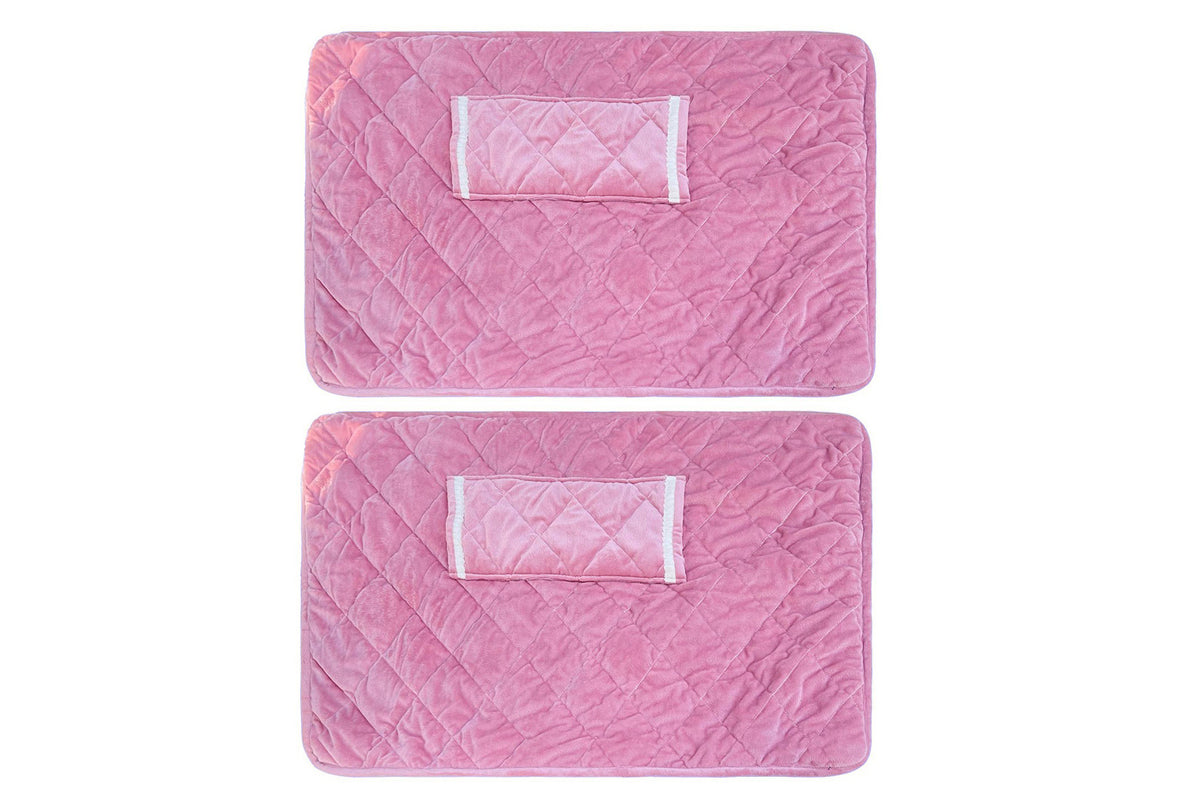 2Pcs USB Heating Pad Portable 5V Heated Travel Blanket Pads For Car Airplane-Pink