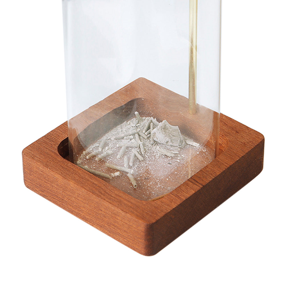 Anti-Ash Incense Holder  Glass Incense Burner with Wooden Base Meditation Yoga Spa Room Decor