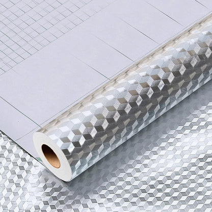 5m Aluminum Foil Kitchen Oil and Water Resistant Liner - Plaid