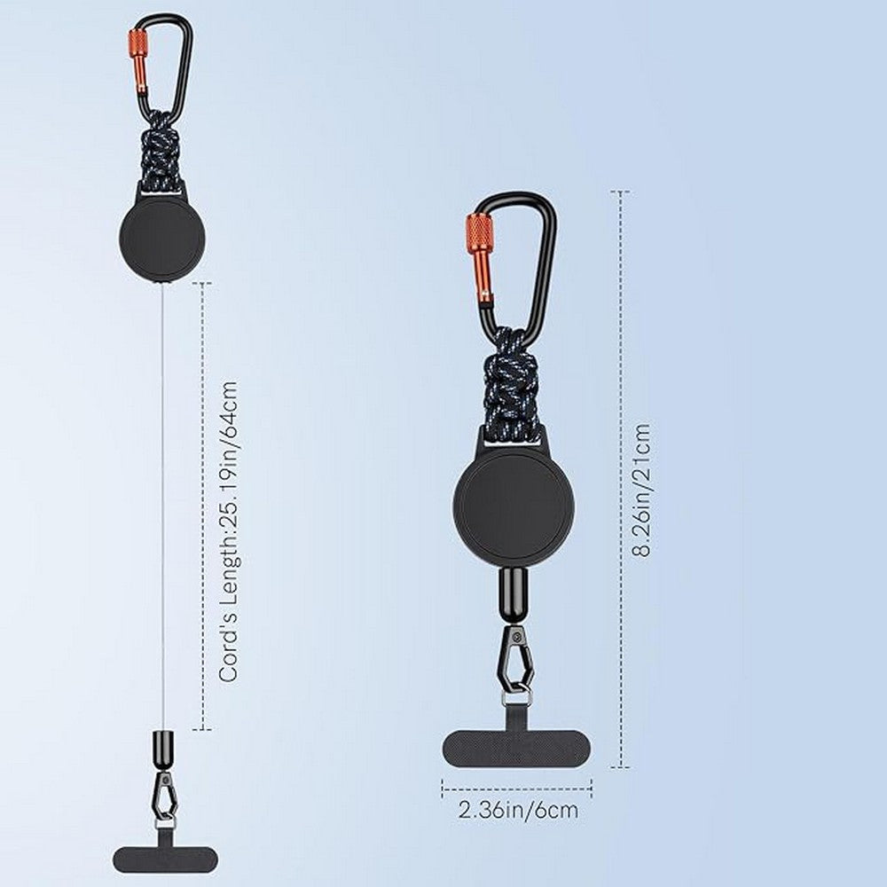 Anti-theft Phone Tether Mobile Phone Lanyard for Cycling Hiking Climbing Fishing-Black