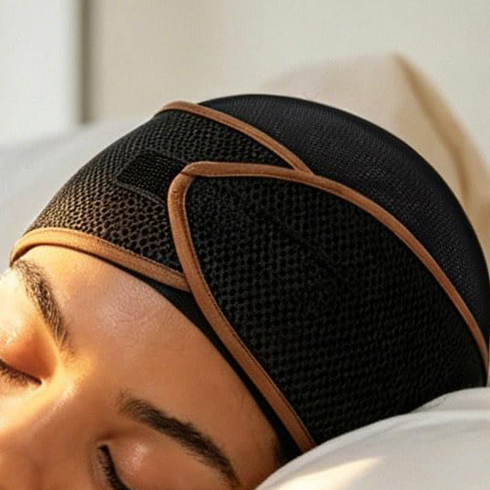 Adjustable Mesh Sleep Cap Breathable Sleeping Hair Protection Wrap Brown