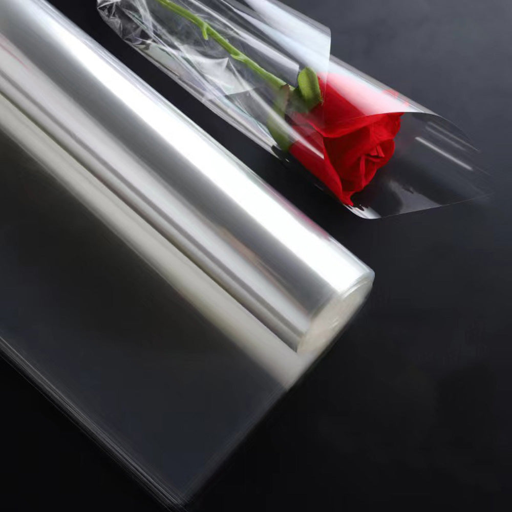 Clear Waterproof OPP Flower Bouquet Wrapping Paper Rolls - Clear