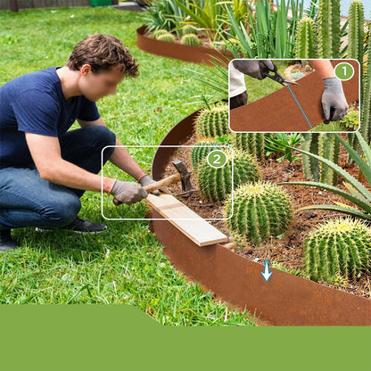 500x15x0.03 cm Corten Steel Garden Edging
