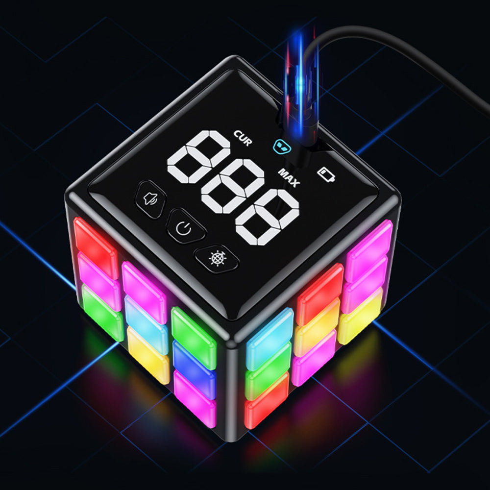 Rechargeable Handheld Game Cube with 15 Fun Brain & Memory Games Score Screen for Kids & Teens