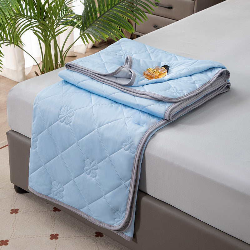 Double-Sided Cooling Blanket Summer Cool Touch Quilt Air Conditioner Blanket Blue