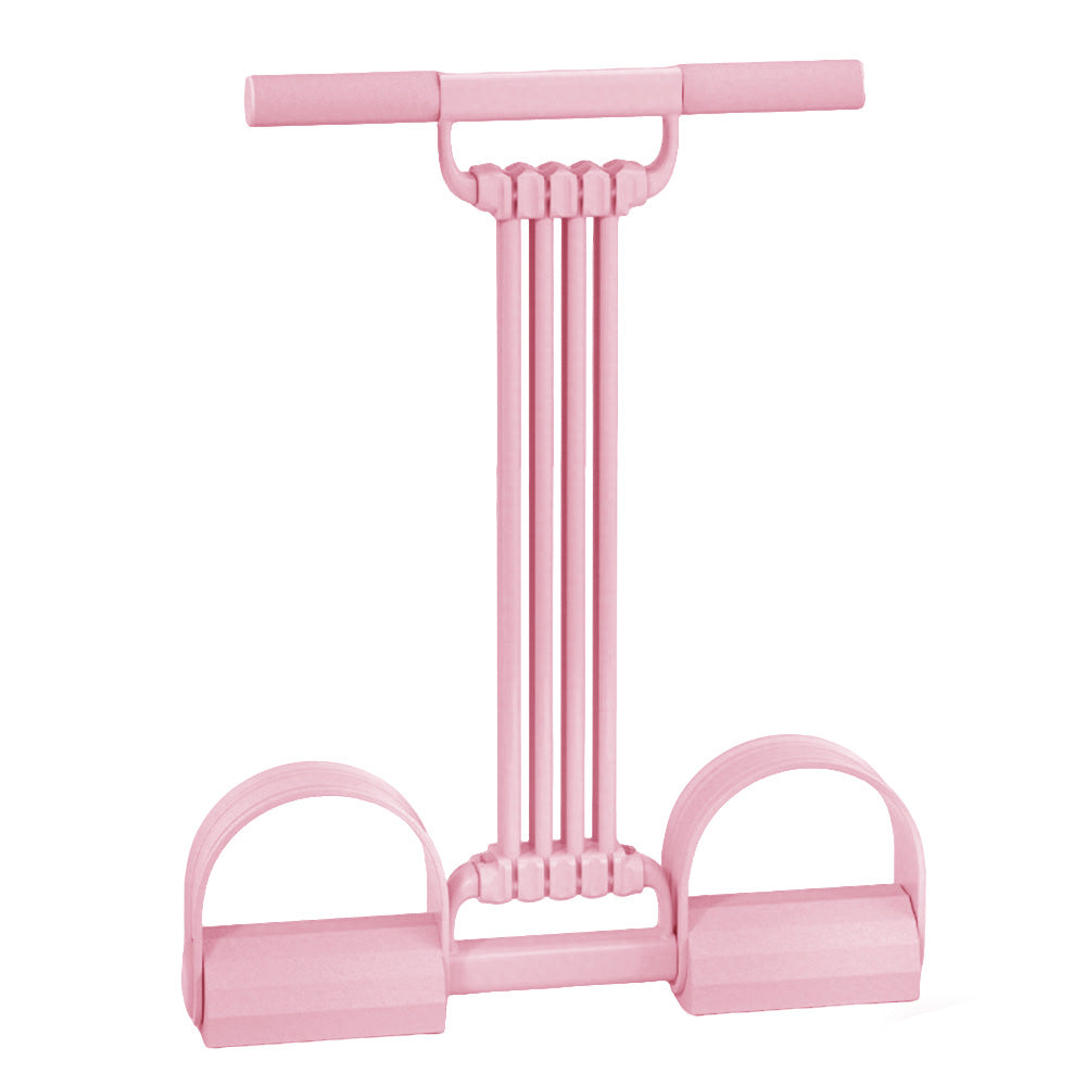 8 Tube Detachable Adjustable Pedal Resistance Band with Handle for Full Body Shaping-Pink