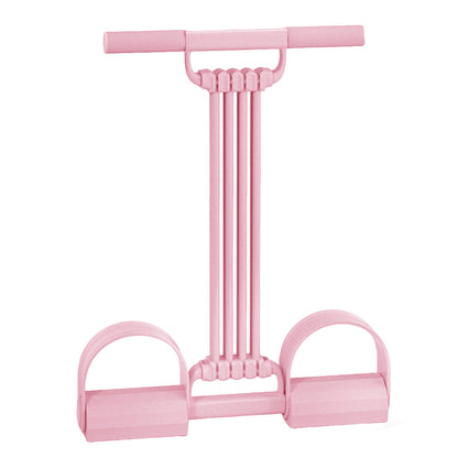 8 Tube Detachable Adjustable Pedal Resistance Band with Handle for Full Body Shaping-Pink