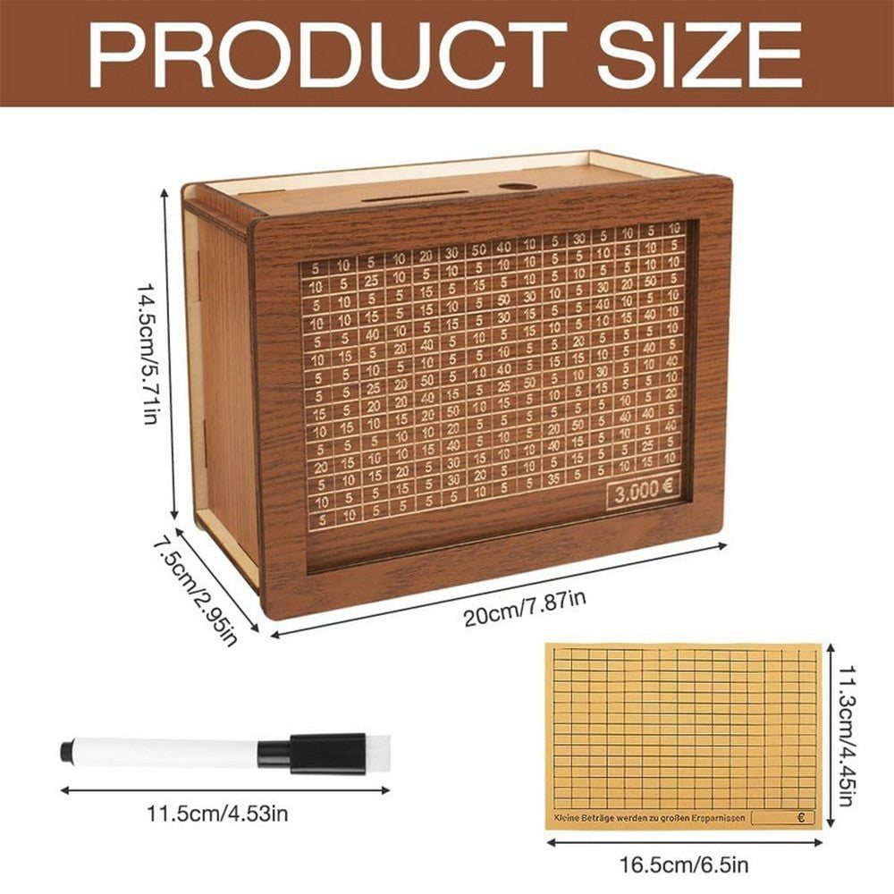 Cash Vault Wooden Savings Box Wooden Cash Saver Money Box