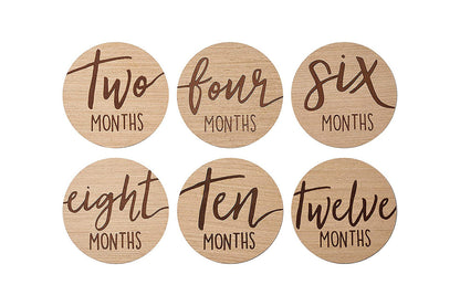 12Pcs 10CM Wooden Milestone Cards For Kids Announcement And Milestone
