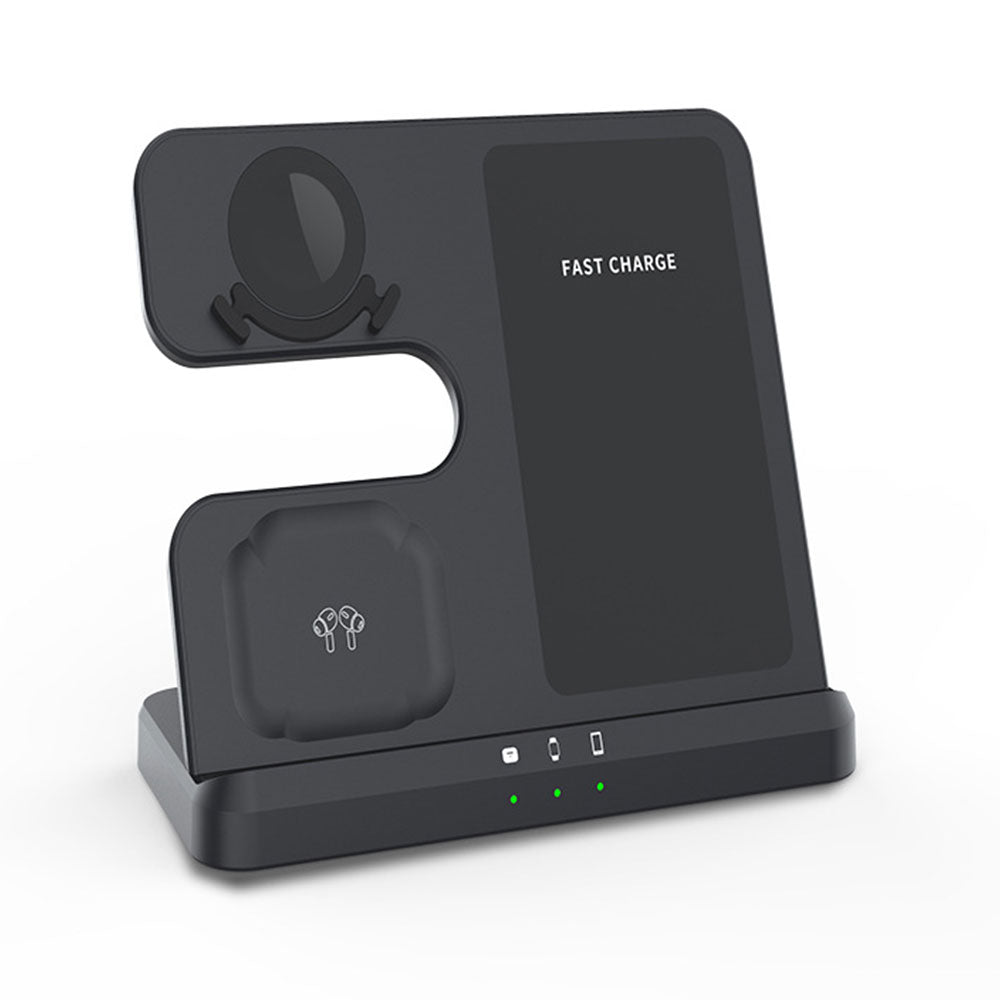3-in-1 Wireless Charging Station for Samsung Fast Charging Dock for Wireless Charging Devices Black