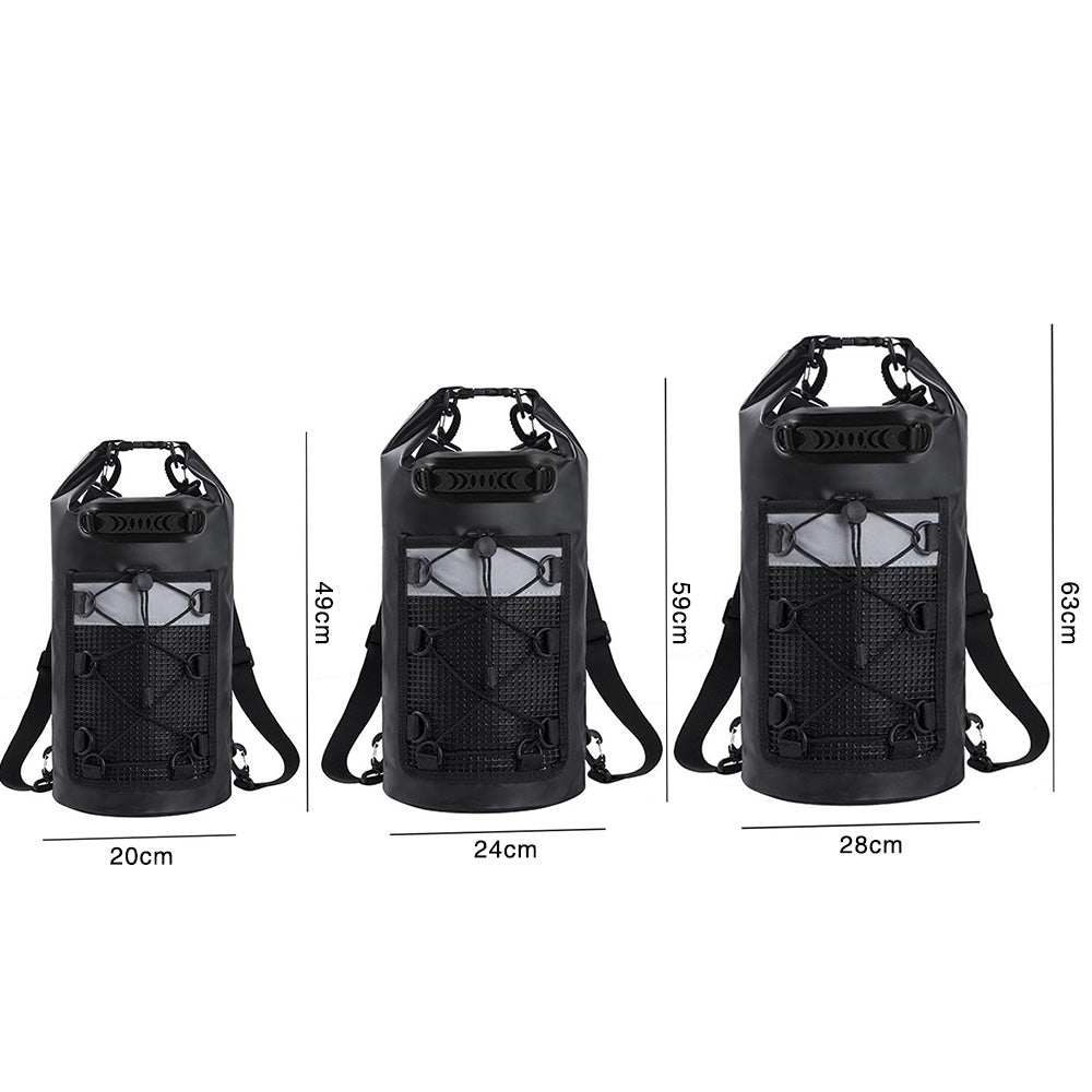 Roll-Top Backpack With Handle Dry Bag Outdoor Bag For Fishing Boating Camping-Black