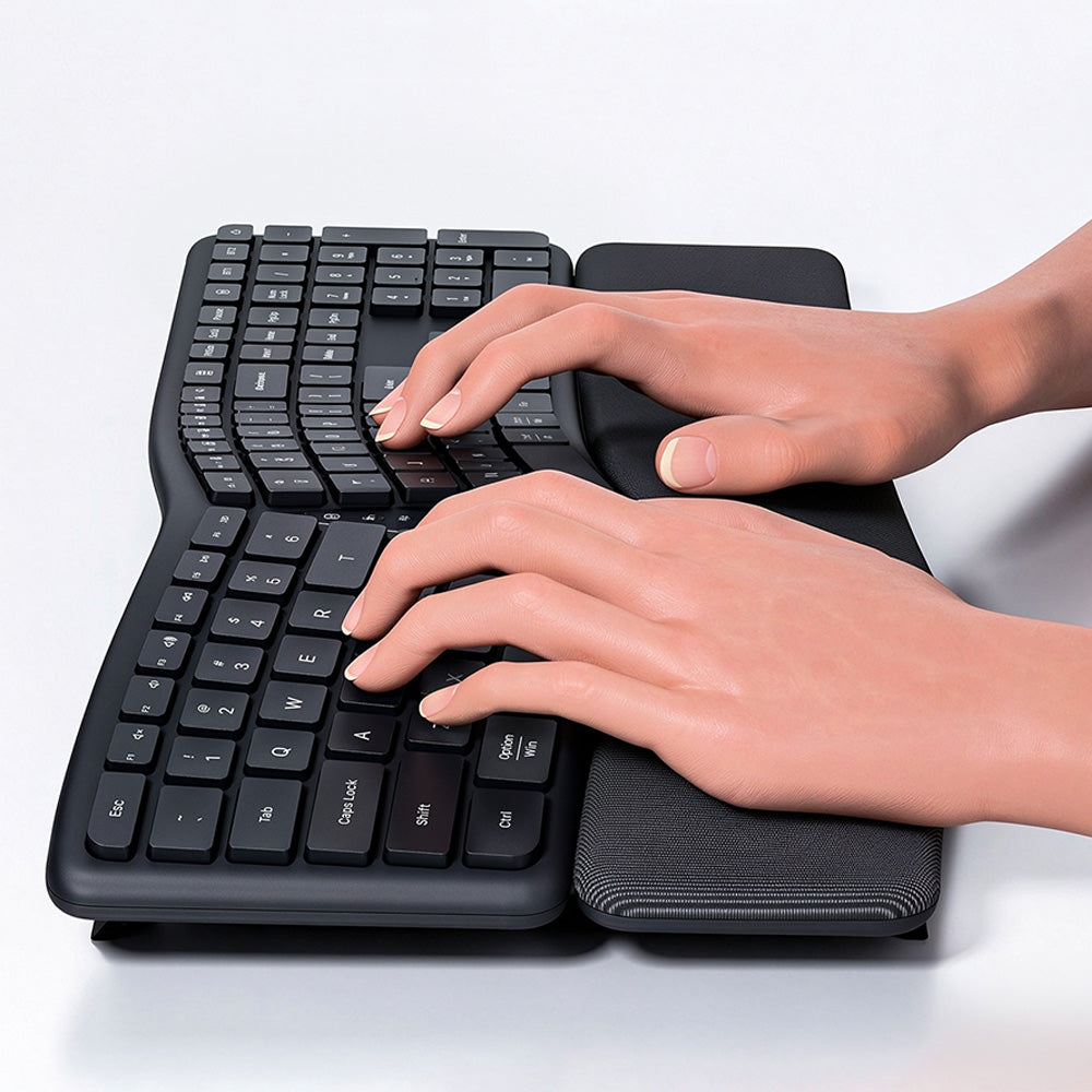 111-Key Rechargeable Bluetooth Keyboard with Memory-Foam Wrist Rest