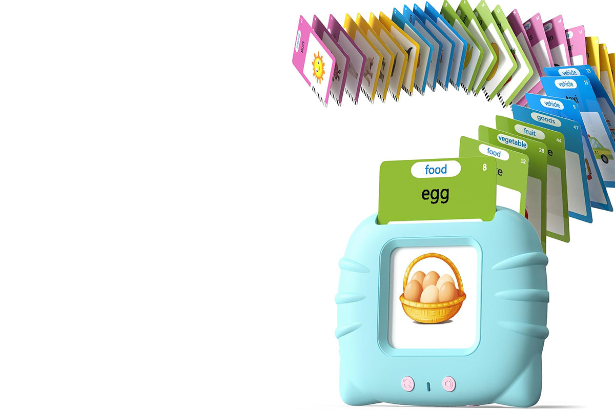 Talking Flash Cards Pocket Speech Toys 224 Sight Words Educational Language Learning Toys for Boys Girls Gifts-Blue