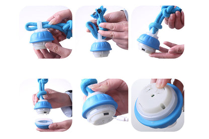 USB Rechargeable Motion Activated Rolling Dog Ball Toy Blue