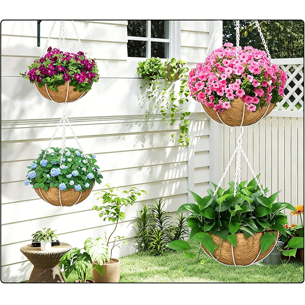 2Pcs 4 Point Hanging Basket Chain Set Basket Hangers for Planter-Straight Buckle