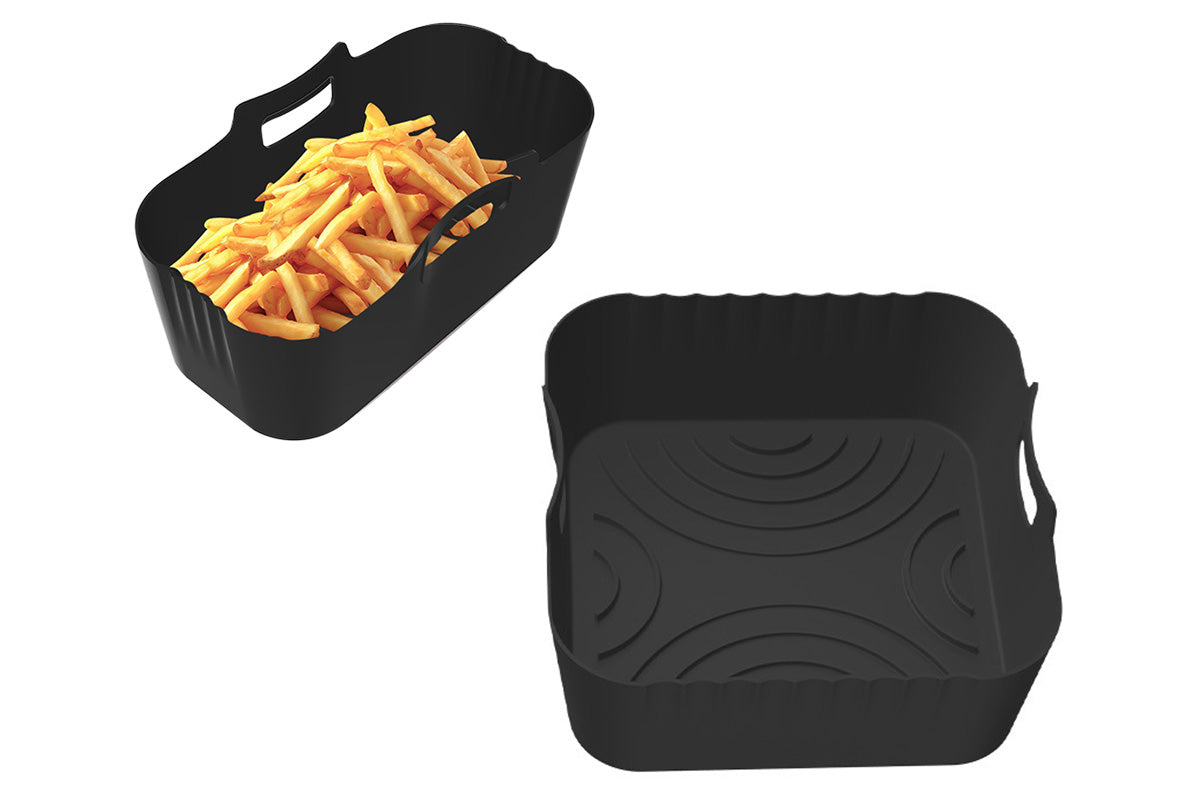 Air Fryer Silicone Liners for Philips Dual Basket Airfryer 3000 Series NA350 -Black