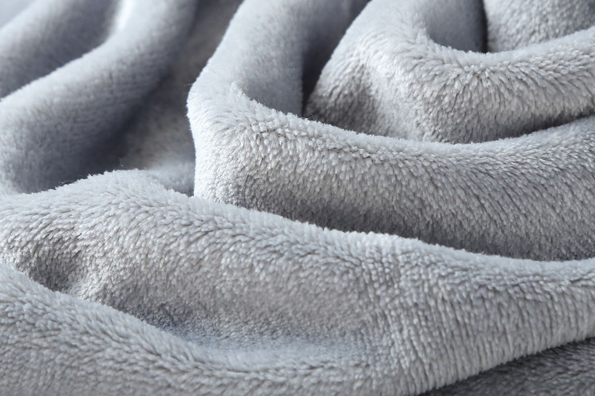 Mink Feel Blanket Soft Cozy Throw Blanket Flannel Blanket -Grey