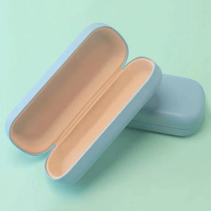 Unisex Hard Shell Glasses Case ââ‚?PU Leather Travel Sunglasses Box Blue