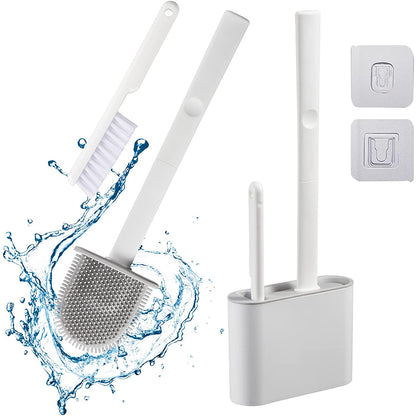 2 Piece 2in1 Bathroom Toilet Brush Holder Cleaning Brush Set