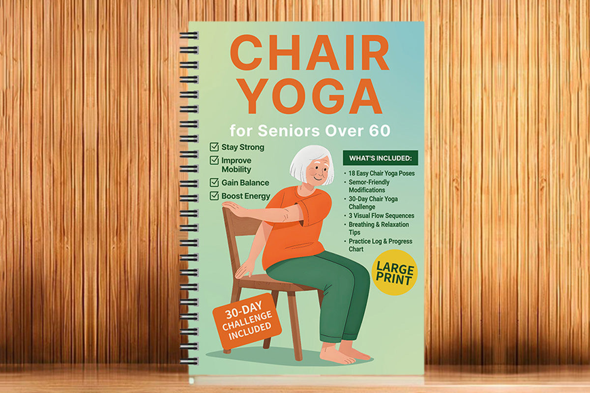 Chair Yoga Notebook for Seniors Wellness Exercises - Orange