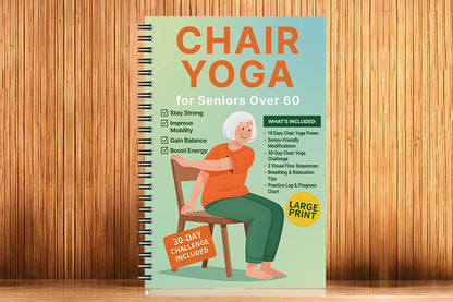 Chair Yoga Notebook for Seniors Wellness Exercises - Orange