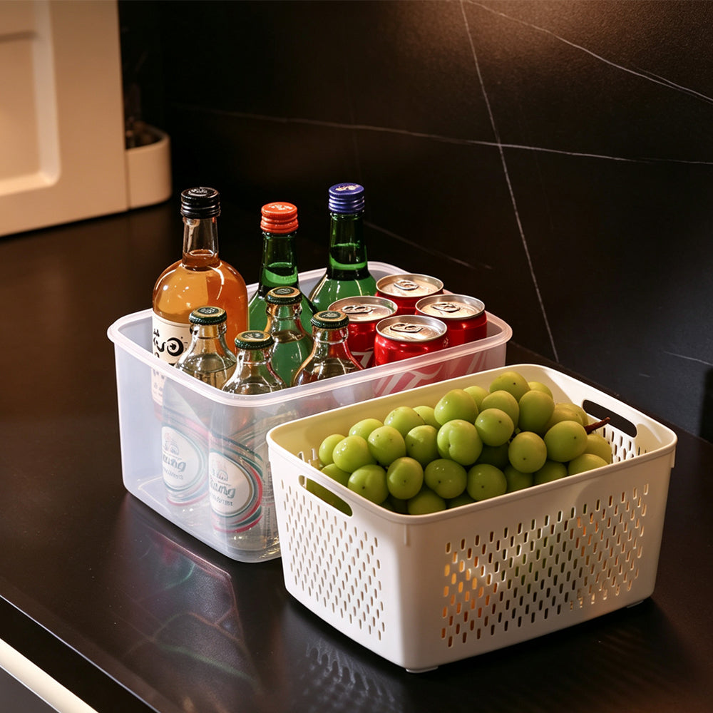 4Piece PP Produce Storage Containers with Drain Baskets