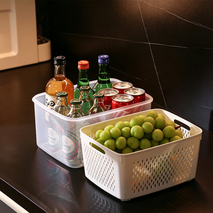 4Piece PP Produce Storage Containers with Drain Baskets