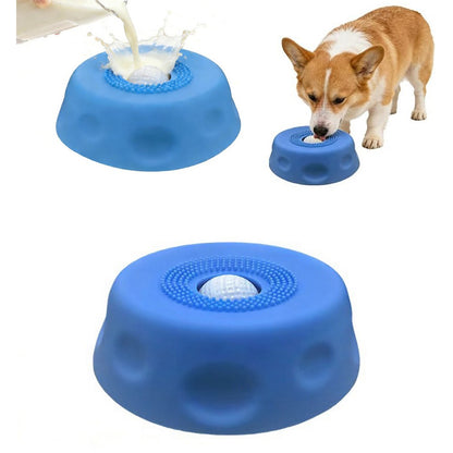 Dog Licking Bowl Slow Feeder Bowls for Yogurt Liquid Treat Interactive Dog Toys-Blue