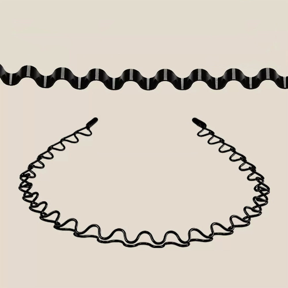 6Pcs Invisible Metal Headband Non Slip Hair Hoop for Women Men with Elastic Band