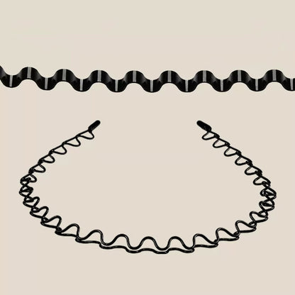 6Pcs Invisible Metal Headband Non Slip Hair Hoop for Women Men with Elastic Band